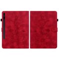thumbnail image 1 of FJLBDE Case for Samsung Galaxy Tab S8 Plus/S7 FE/S7 Plus, Embossed Flower PU Leather Flip Wallet Folio Stand Cover, Red, 1 of 7
