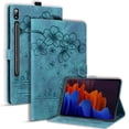 thumbnail image 1 of FJLBDE Case for Samsung Galaxy Tab S9 FE+ / S9 FE Plus 12.4 Inch with Stand, Card Slot, Embossed Cat PU Leather Cover, Green, 1 of 7