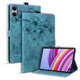 thumbnail image 1 of FJLBDE Case for Xiaomi Poco Pad M1 12.1 Inch with Stand, Card Slot, Embossed Flower PU Leather Folio Magnetic Cover with Pen Holder, Green, 1 of 7