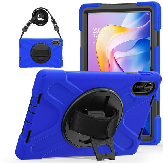 For Xiaomi Redmi Pad 2 Case 11 inch 2025, 360 Hand Strap, Shoulder Strap, Kickstand, Rugged Drop Protection, Blue