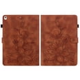 thumbnail image 1 of FJLBDE Case for iPad 9.7 Inch 6th/5th Generation 2018 2017, Embossed Flower Leather Flip Wallet Folio Stand Cover, Brown, 1 of 7