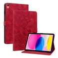 thumbnail image 1 of FJLBDE Case for iPad (A16) 11th Gen 2025/ iPad 10th Gen 10.9 Inch 2022, Embossed Flower Leather Flip Wallet Folio Stand Cover, Red, 1 of 7