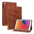 thumbnail image 1 of FJLBDE Case for iPad Air 3rd Gen 2019 / iPad Pro 2017 10.5 inch, Embossed Flower PU Leather Flip Wallet Folio Stand Cover, Brown, 1 of 7