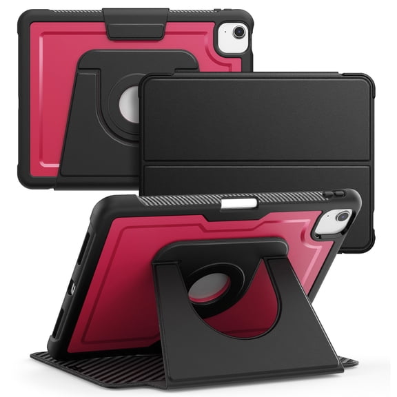 FJLBDE Case for iPad Air 5th Gen / iPad Air 4th Gen 10.9 inch, 360 Rotating Stand iPad Protective Case Cover with Auto Wake/Sleep, Red