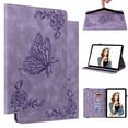 thumbnail image 1 of FJLBDE Case for iPad Air 5th Gen / iPad Air 4th Gen 10.9 inch, Embossed Butterfly Leather Flip Case Folio Stand Cover, Purple, 1 of 7