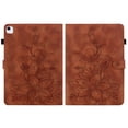 thumbnail image 1 of FJLBDE Case for iPad Air 5th Gen / iPad Air 4th Gen 10.9 inch, Embossed Flower PU Leather Flip Wallet Folio Stand Cover, Brown, 1 of 7