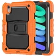 thumbnail image 1 of FJLBDE Case for iPad Mini 7 A17 Pro 2024/Mini 6 2021 8.3 Inch 7th/6th Gen, Rugged Shockproof Tablet Cases Cover with Kickstand Shoulder Strap, Orange, 1 of 7