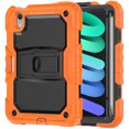 thumbnail image 1 of FJLBDE Case for iPad Mini 7 A17 Pro 2024/Mini 6 2021 8.3 Inch 7th/6th Gen, Rugged Shockproof Tablet Cases Cover with Kickstand Shoulder Strap, Orange, 1 of 7