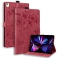 thumbnail image 1 of FJLBDE Case for iPad Pro 10.5 Inch / iPad Air 3rd Gen 2019 with Stand, Card Slot, Auto Wake/Sleep, Embossed Cat PU Leather Cover, Red, 1 of 7