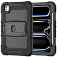 thumbnail image 1 of Case for iPad Pro 11 inch (M4 2024/M5 2025), Rugged Shockproof Tablet Cases Cover with Kickstand Shoulder Strap, Black, 1 of 7