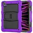 thumbnail image 1 of FJLBDE Case for iPad Pro 12.9 2022/2021/2020/2018 6th/5th/4th/3rd Gen, Rugged Shockproof Tablet Cases Cover with Kickstand Shoulder Strap, Purple, 1 of 7
