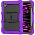 thumbnail image 1 of FJLBDE Case for iPad Pro 12.9 2022/2021/2020/2018 6th/5th/4th/3rd Gen, Rugged Shockproof Tablet Cases Cover with Kickstand Shoulder Strap, Purple, 1 of 7