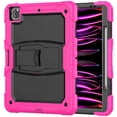 thumbnail image 1 of FJLBDE Case for iPad Pro 12.9 2022/2021/2020/2018 6th/5th/4th/3rd Gen, Rugged Shockproof Tablet Cases Cover with Kickstand Shoulder Strap, Rose, 1 of 7