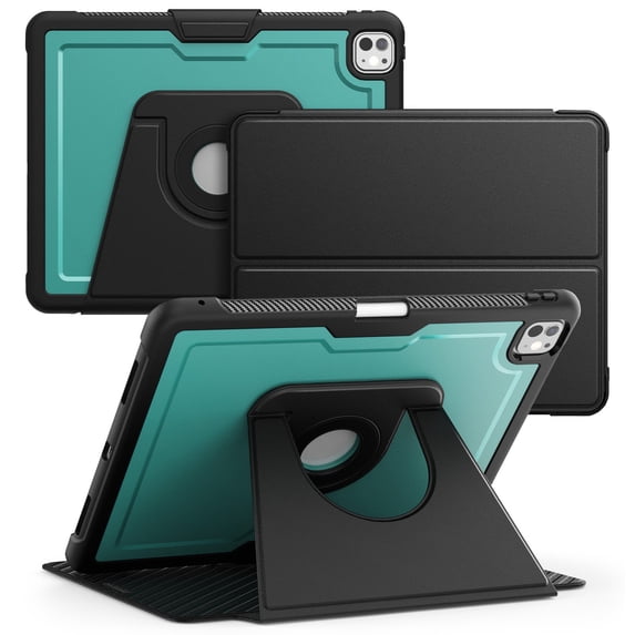 FJLBDE Case for iPad Pro 13 Inch (M4 2024/M5 2025), 360 Rotating Stand iPad Protective Case Cover with Auto Wake/Sleep, Green