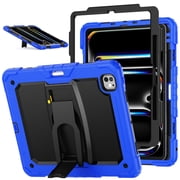 FJLBDE Case for iPad Pro 13 Inch M4 2024/M5 2025, Rugged Shockproof Tablet Cover, Blue