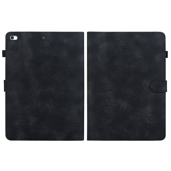 FJLBDE Case foriPad Mini 5 2019/Mini 4 2015 5th/4th Gen 7.9 inch, Embossed Flower Leather Flip Wallet Folio Stand Cover, Black