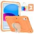 thumbnail image 1 of FJLBDE Case for iPad (A16) 11th Gen 2025/10th Gen 2022 10.9 Inch with Butterfly Stand, Shockproof Protective Tablet Cover with Pencil Holder Shoulder Strap for Kids Girls, Beige Orange, 1 of 7
