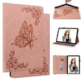 thumbnail image 1 of FJLBDE Case for iPad (A16) 11th Gen 2025/ iPad 10th Gen 10.9 Inch 2022, Embossed Butterfly Leather Flip Wallet Cases Folio Pencil Holder Stand Cover, Pink, 1 of 7