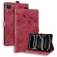 thumbnail image 1 of Case for iPad Air 11 (M3 2025 / M2 2024) iPad Air 4 & 5 10.9 inch (2020/2022) with Stand, Card Slot, Auto Wake/Sleep, Embossed Cat PU Leather Folio Cover with Pen Holder, Red, 1 of 7