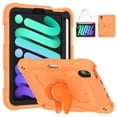 thumbnail image 1 of Case for iPad Mini 7 A17 Pro 2024/Mini 6 2021 8.3 inch 7th/6th Gen with Butterfly Stand, Shockproof Protective Tablet Cover with Pencil Holder Shoulder Strap for Kids Girls, Orange, 1 of 7