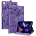 thumbnail image 1 of FJLBDE Case for iPad Pro 10.5 Inch / iPad Air 3rd Gen 2019 with Stand, Card Slot, Auto Wake/Sleep, Embossed Cat PU Leather Cover, Purple, 1 of 7