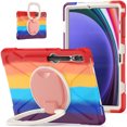 thumbnail image 1 of For Samsung Galaxy Tab S10 Plus/S9+/S9 FE+ Plus 12.4 inch Case, 360 Rotatable Handle Stand, Shoulder Strap, Drop-Proof Design, Colourful Red, 1 of 7