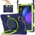 thumbnail image 1 of for Xiaomi Pad 7 Pro/ Xiaomi Pad 8 Pro 11.2 inch Case, 360 Rotatable Handle Stand, Shoulder Strap, Drop-Proof Design, NavyBlue Lime, 1 of 7