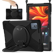 For Lenovo Tab K11 Plus 11.5 Inch 2024 Case, 360 Rotatable Handle Stand, Shoulder Strap, Drop-Proof Design, Black