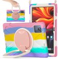 thumbnail image 1 of For Lenovo Tab K11 Plus 11.5 Inch 2024 Case, 360 Rotatable Handle Stand, Shoulder Strap, Drop-Proof Design, Colourful Pink, 1 of 7