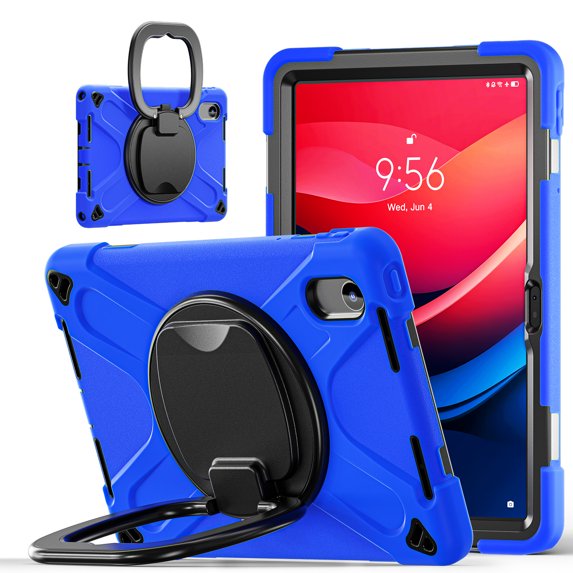 for Lenovo Tab M11/K11 LTE TB-330FU 11 inch Case, 360 Rotatable Handle Stand, Shoulder Strap, Drop-Proof Design, Blue