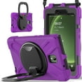 thumbnail image 1 of For Samsung Galaxy Tab Active5/Tab Active3 8 Inch Case, 360 Rotatable Handle Stand, Shoulder Strap, Drop-Proof Design, Purple, 1 of 7