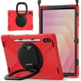 thumbnail image 1 of For Samsung Galaxy Tab S11 Ultra 14.6 inch Case, 360 Rotatable Handle Stand, Shoulder Strap, Drop-Proof Design, Red, 1 of 7