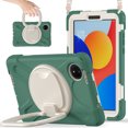thumbnail image 1 of For Xiaomi Redmi Pad SE 8.7 inch 2024 Case, 360 Rotatable Handle Stand, Shoulder Strap, Drop-Proof Design, Emerald Green, 1 of 7