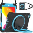thumbnail image 1 of For iPad Mini 5/4 Generation 7.9 inch Case, 360 Rotatable Handle Stand, Shoulder Strap, Drop-Proof Design, Black Blue, 1 of 7