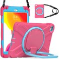 thumbnail image 1 of For iPad Mini 5/4 Generation 7.9 inch Case, 360 Rotatable Handle Stand, Shoulder Strap, Drop-Proof Design, Rose Blue, 1 of 7
