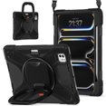 thumbnail image 1 of For iPad Pro 11 inch M5 2025/M4 2024 Case, 360 Rotatable Handle Stand, Shoulder Strap, Drop-Proof Design, Black, 1 of 7