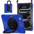 thumbnail image 1 of For iPad Pro 11 inch M5 2025/M4 2024 Case, 360 Rotatable Handle Stand, Shoulder Strap, Drop-Proof Design, Blue, 1 of 7