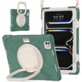 thumbnail image 1 of For iPad Pro 11 inch M5 2025/M4 2024 Case, 360 Rotatable Handle Stand, Shoulder Strap, Drop-Proof Design, Emerald Green, 1 of 7