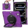 thumbnail image 1 of For iPad Pro 13 inch M5 2025/M4 2024 Case, 360 Rotatable Handle Stand, Shoulder Strap, Drop-Proof Design, Purple, 1 of 7
