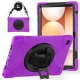 thumbnail image 1 of For Samsung Galaxy Tab A11+ 2025/Tab A9+ 2023 Case 11 inch (SM-X310/X315/ SM-X210/X216), 360 Hand Strap, Shoulder Strap, Kickstand, Rugged Drop Protection, Purple, 1 of 6