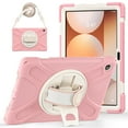 thumbnail image 1 of For Samsung Galaxy Tab A11+ 2025/Tab A9+ 2023 Case 11 inch (SM-X310/X315/ SM-X210/X216), 360 Hand Strap, Shoulder Strap, Kickstand, Rugged Drop Protection, Cherry Pink, 1 of 6