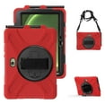 thumbnail image 1 of For Samsung Galaxy Tab Active5 Pro/Active4 Pro 10.1 inch Case SM-X350/X356/SM-T630/T636, 360 Hand Strap, Shoulder Strap, Kickstand, Rugged Drop Protection, Red, 1 of 6