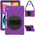 thumbnail image 1 of for Samsung Galaxy Tab S6 Lite Case 10.4 inch SM-P610/P613/P615/P619, 360 Hand Strap, Shoulder Strap, Kickstand, Rugged Drop Protection, Purple, 1 of 6