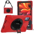 thumbnail image 1 of For Lenovo Tab K11 Plus Case 11.45 inch 2024 (TB352FU/TB352XU), 360 Hand Strap, Shoulder Strap, Kickstand, Rugged Drop Protection, Red, 1 of 7
