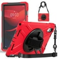 thumbnail image 1 of For Lenovo Tab M11/Tab K11 LTE/Xiaoxin Pad 2025 Case 11 inch, 360 Hand Strap, Shoulder Strap, Kickstand, Rugged Drop Protection, Red, 1 of 7