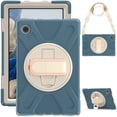 thumbnail image 1 of For Samsung Galaxy Tab A8 Case 10.5 inch SM-X200/X205/X207, 360 Hand Strap, Shoulder Strap, Kickstand, Rugged Drop Protection, Cornflower Blue, 1 of 6