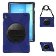 thumbnail image 1 of For Samsung Galaxy Tab S10 FE+ Case 13.1 inch SM-X620/SM-X626B, 360 Hand Strap, Shoulder Strap, Kickstand, Rugged Drop Protection, Navy Blue, 1 of 7