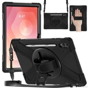 for Samsung Galaxy Tab S11 Ultra Case 14.6 inch SM-X930/SM-X936B, 360 Hand Strap, Shoulder Strap, Kickstand, Rugged Drop Protection, Black
