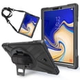 thumbnail image 1 of For Samsung Galaxy Tab S4 Case 10.5 inch SM-T830/T835/T837, 360 Hand Strap, Shoulder Strap, Kickstand, Rugged Drop Protection, Black, 1 of 7