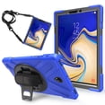 thumbnail image 1 of For Samsung Galaxy Tab S4 Case 10.5 inch SM-T830/T835/T837, 360 Hand Strap, Shoulder Strap, Kickstand, Rugged Drop Protection, Blue, 1 of 7